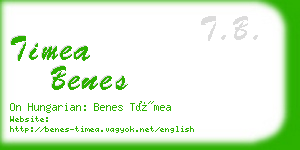 timea benes business card